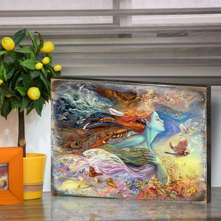Spirit of Flight Fantasy Wooden Wall Art by Josephine Wall - Fantasy Decor - 852144-JW-4
