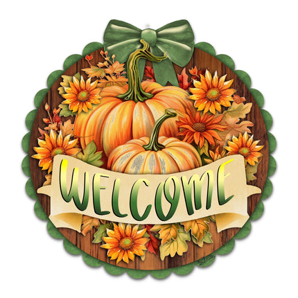 Welcome Front Door Welcome Sign, Wooden Front Porch Decor by G. Debrekht Thanksgiving Halloween Decor - 933123H-4