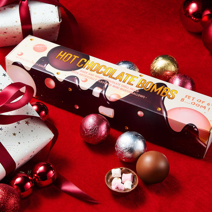 Hot Chocolate Bombs - Set of 6-3 Flavors of White, Fudge Brownie, Strawberry Chocolates - Delicious Cocoa Bombs Filled with Marshmallows - Classic Bomb Gift Set, Melting Marshmallow Delicious Gifts-1
