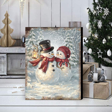 Snow Much in Love Art Wooden Wall Art by D. Gelsinger - Christmas Santa Snowman Decor - 95603B-1708-1