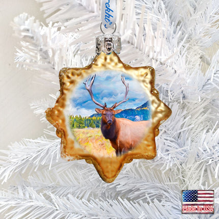 Elk Mercury Glass Ornament by G. DeBrekht - Wildlife Holiday Decor - 775487-1