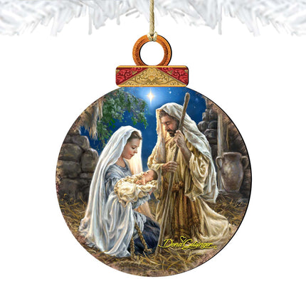Glory to God Ball Wooden Ornaments by Gelsinger - Nativity Holiday Decor - 8021010-1722-4