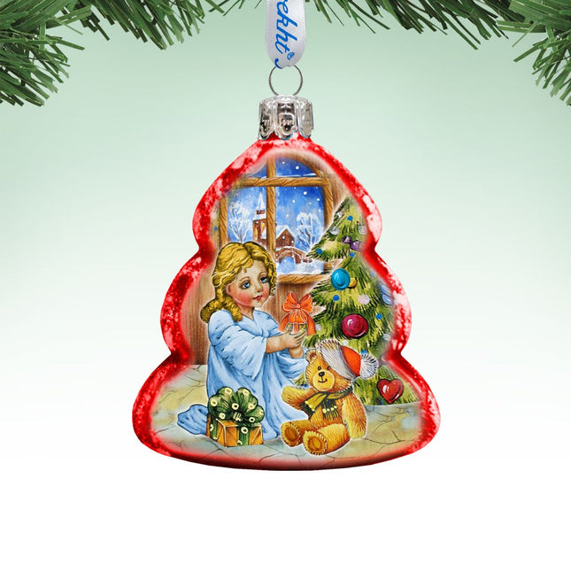 Nativity Santa Angel Mercury Glass Ornament by G. DeBrekht - Nativity Holiday Decor - 773016-0