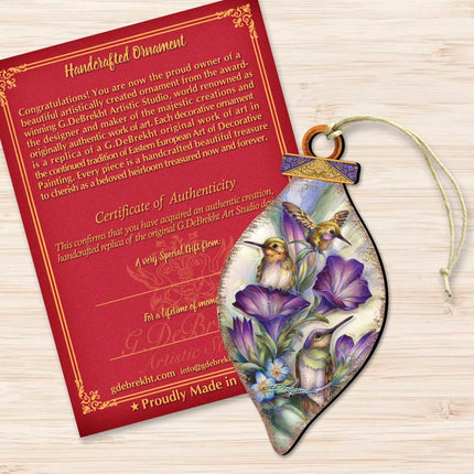 Everlasting Friendship Hummingbirds Wooden Ornaments by J. Bergsma - Wildlife Holiday Decor - 8591936-JB-3