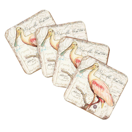 Bird Wooden Cork Coasters Gift Set of 4 by Nature Wonders - Nature Wildlife Decor  - 8198624C-S4-4