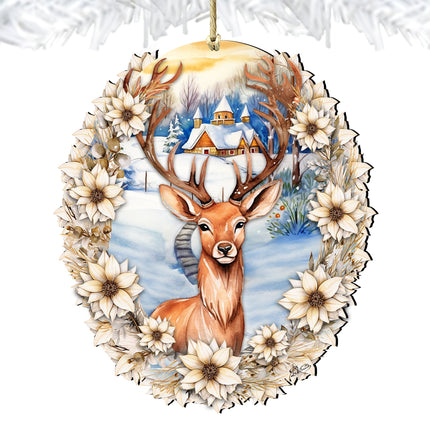 Majestic Forest Deer Wooden Ornaments by G. Debrekht Christmas Decor - 8611065-3