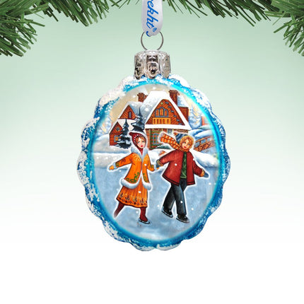 Fun Skiing Mercury Glass Ornament by G. DeBrekht - Christmas Decor - 773022-0