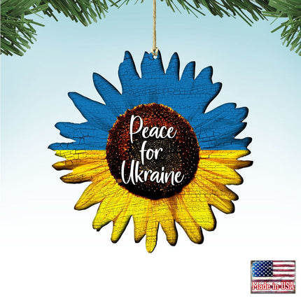 Piece for Ukraine Sunflower Wooden Ornaments by G. DeBrekht - International Decor - 8187125-2