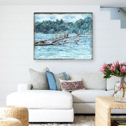 Island Paradise Seabirds Wooden Coastal Wall Art by Nature Wonders - Coastal Sea-Life Decor - 95252-7B-2