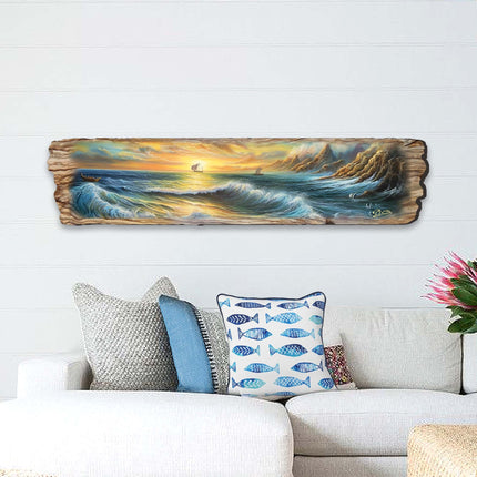 Wave Symphony Wooden Wall Art by G. DeBrekht Coastal Decor - 8491113W-1