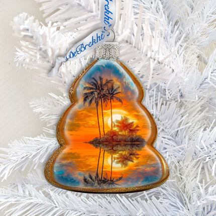 Nautical Christmas Ornaments - Sunset Keepsake Glass Ornaments by G. Debrekht - Christmas Decor - 777412-1