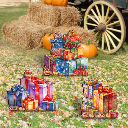 Christmas Gifts Outdoor Garden Decor Set of 3 by G. Debrekht - Christmas Decor - 8191500-1M3-2