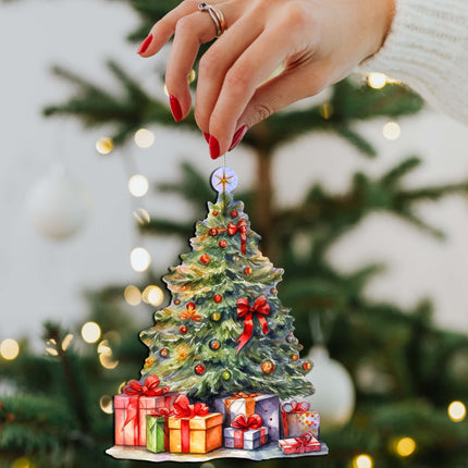 Christmas Tree Decorative Wooden Ornaments Set of 3 by G. Debrekht - Christmas Decor - 8091044-S3-4