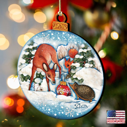 Forest Friends Ball Wooden Ornaments by G. DeBrekht - Wildlife Holiday Decor - 8173412-2