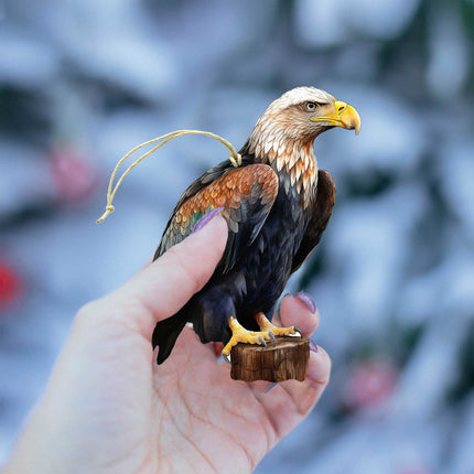 Alaskan Eagles Wooden Ornaments Set of 3 by G. Debrekht - Wildlife Holiday Decor - 8091321S4-2