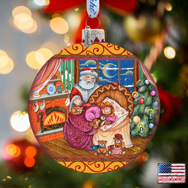 Christmas Ball Glass Ornament by G. DeBrekht - Christmas Santa Snowman Decor - 73615-0