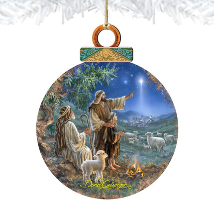 Shepherds afield Wooden Ornaments by Gelsinger - Nativity Holiday Decor - 8021121-1557-4