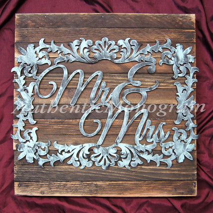 Wedding Cake Topper - Wooden "Mr. and Mrs." Cake Topper 4121P-1