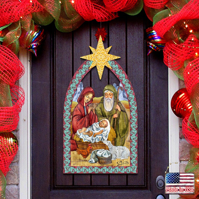 Nativity Manger Star Nativity Door Decor by G. DeBrekht - Nativity Holiday Decor - 8121301H-0