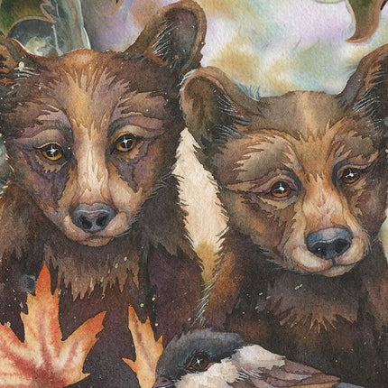 Simple Joys Black Bear Cubs with Bees Wall Art by J. Bergsma - Wildlife Holiday Decor - 8591850W-JB-2