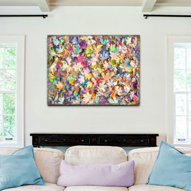 Colorful Leaves Art Wooden Wall Art by Nature Wonders - Nature Wildlife Decor  - 95402B-0