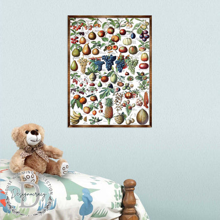 Fruit Montessori Wooden Poster - Homeschool I Educational Poster - Classroom Decor - Aesthetic - 310223-1