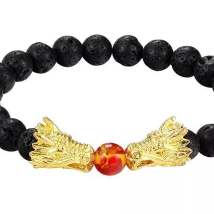 Dueling Dragons - Lava Stone Essential Oil Bracelet-1
