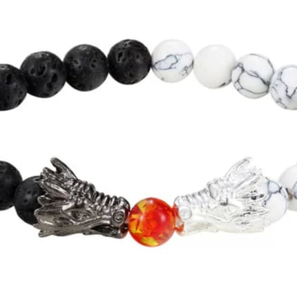 Dueling Dragons - Lava Stone Essential Oil Bracelet-0