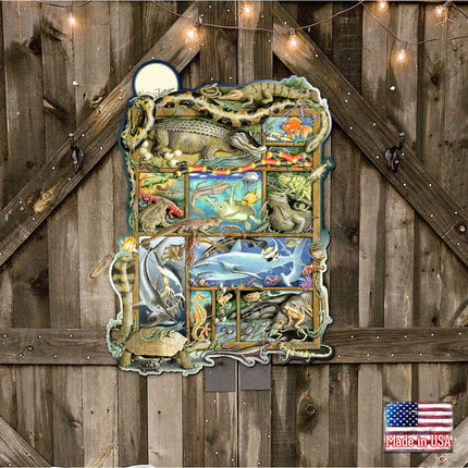 Reptiles Fish Amphibians Whimsical Wall Art by Laura Seeley - Love Family Kids Decor - 8513011-LS-4