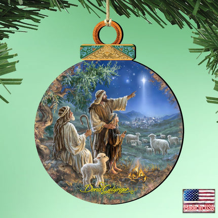 Shepherds afield Wooden Ornaments by Gelsinger - Nativity Holiday Decor - 8021121-1557-1