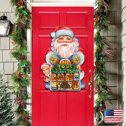 Toy Shop Santa Christmas Door Decor by G. DeBrekht - Christmas Santa Snowman Decor - 8119172H-2