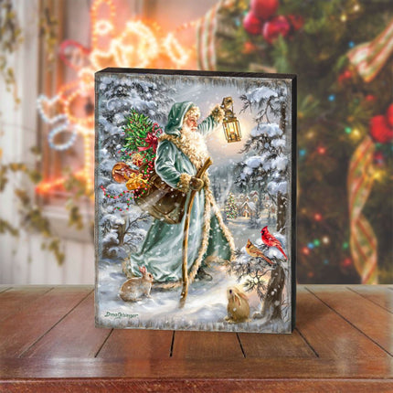 Saint Nicholas Wooden Wall Art by D. Gelsinger - Christmas Santa Snowman Decor - 95679B-DG-4