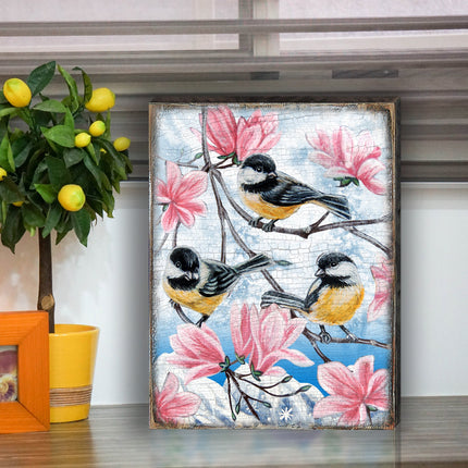 Goldfinches Wooden Wall Art by Nature Wonders - 95220-2B-3
