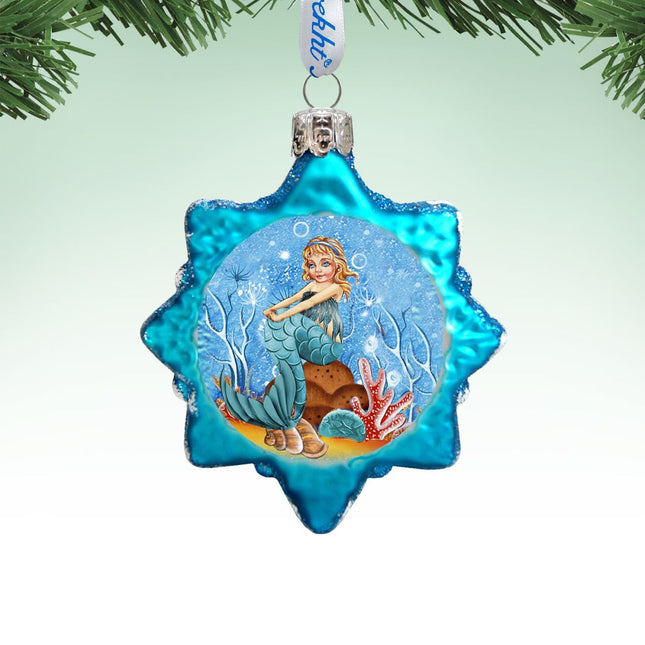 Mermaid Mercury Glass Ornament by G. DeBrekht - Coastal Holiday Decor - 775480-0