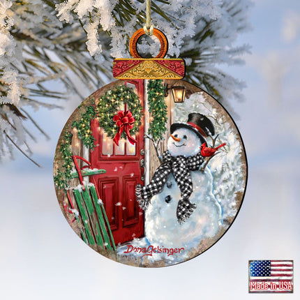 Winter Arrival Snowman Wooden Ornaments by Gelsinger - Christmas Santa Snowman Decor - 8121127DG-1