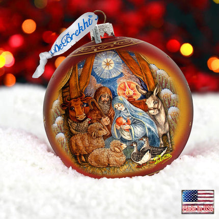 Classical Nativity Glass Ornament by G. DeBrekht - Nativity Holiday Decor - 73371-0