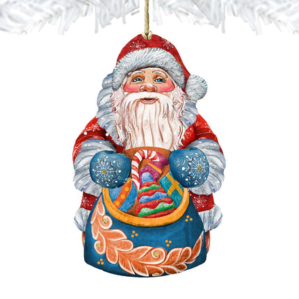 Birdie Santa Christmas Wooden Ornaments by G. DeBrekht - Christmas Santa Snowman Decor - 8117902-4