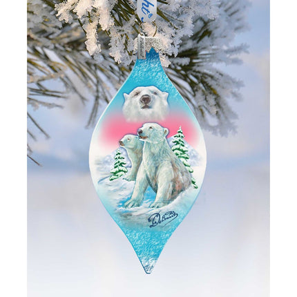 Polar Bear Drop Glass Ornament by G. DeBrekht - Wildlife Holiday Decor - 74178-2