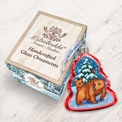 Grizzly Mercury Glass Ornament by G. DeBrekht - Wildlife Holiday Decor - 771021-2