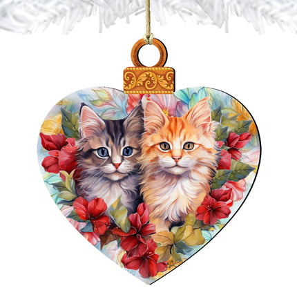 Cute Kittens Wooden Ornaments by G. Debrekht Pets Decor - 8611091-3