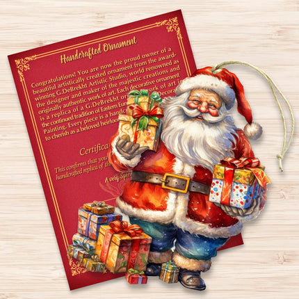 Merry Delivery Santa Wooden Ornaments by G. Debrekht Christmas Santa Snowman Decor - 8611080-4