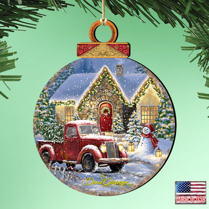 Christmas Light Lane Wooden Ornaments by Gelsinger - Christmas Santa Snowman Decor - 8021039-1926-1