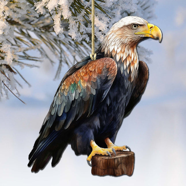 Bald Eagle Charm Wooden Ornaments by G.Debrekht - Wildlife Holiday Decor - 8710101-4-0