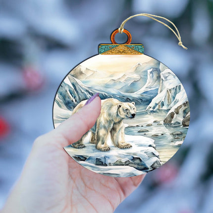 Polar Bear with Cub Wooden Ornaments by G.Debrekht - Wildlife Holiday Decor - 870048-4