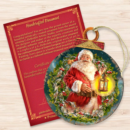 Enchanted Christmas Wreath Wooden Ornaments by Gelsinger - Christmas Santa Snowman Decor - 8021051-1003-3
