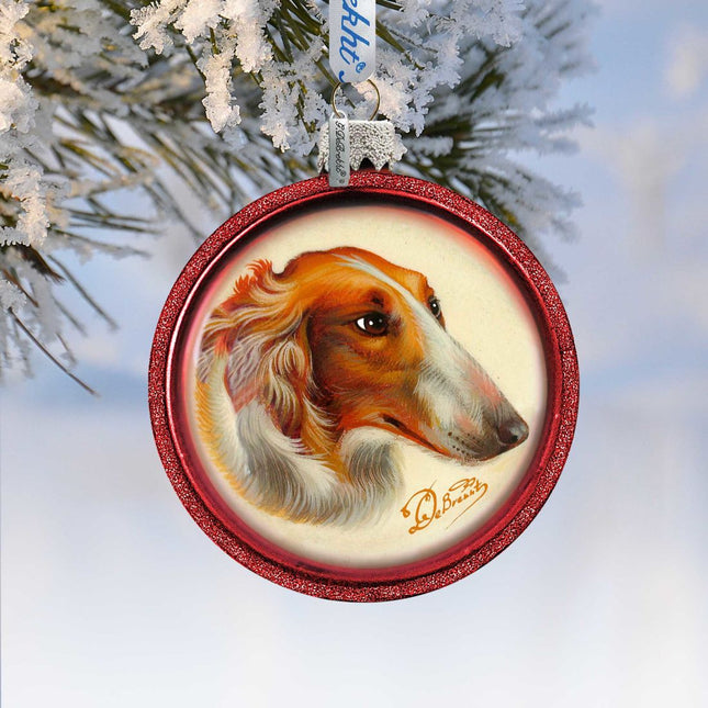 Dog Best Friend Cut Ball Glass Ornament by G. DeBrekht - Christmas Decor - 764-019-0