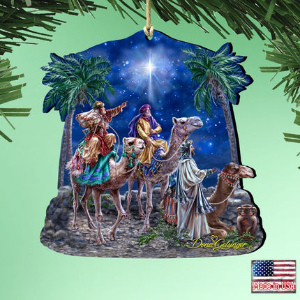 The Magic of Three Kings Wooden Ornaments by Gelsinger - Nativity Holiday Decor - 8161026-1810-1