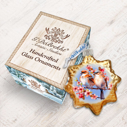 Spring Sparrows Mercury Glass Ornaments by G. Debrekht - Wildlife Holiday Decor - 776008-3