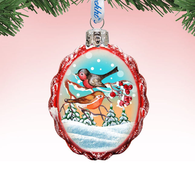 Singing Birds Mercury Glass Ornament by G. DeBrekht - Wildlife Holiday Decor - 771015-0