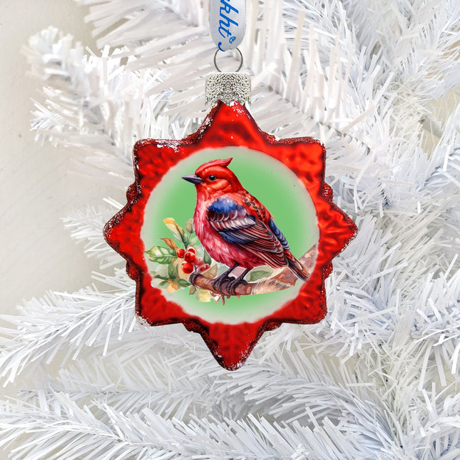 Red Bird Mercury Glass Ornaments by G. Debrekht - Wildlife Holiday Decor - 776004-0